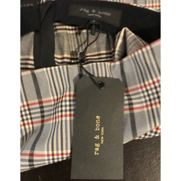 RAG & BONE Simone Checked Skinny Blue Multi Pants - Size 2 - NEW WITH TAG - Picture 5 of 12